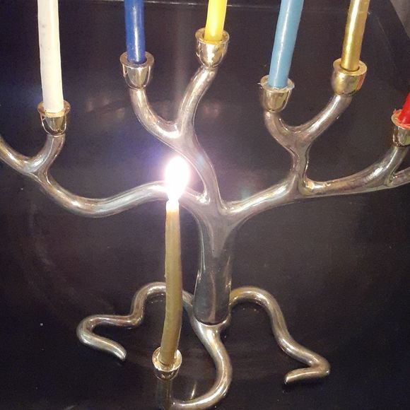 Menorah c. by Sandra Kravitz Original Presented by Rosenthal Judaica Collection - Picture 4 of 16